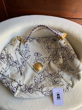 Authentic Versace Quilted Barocco Medusa Large Runaway Hobo Bag